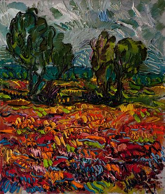 Ларев Владимир &laquo;Путники&raquo; 70x60 см, 2008 г. Холст, масло. Нео-импрессионизм. В 1979 году 