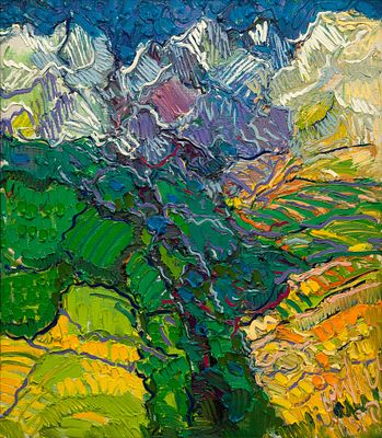 Ларев Владимир &laquo;С птичьего полета&raquo; 80x70 см, 2010 г. Холст, масло. Нео-импрессионизм. В 1979 