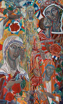 [Очень большой формат] Сергушов Сергей &laquo;Вознесение&raquo; 130x80 см, 2005 г. Холст, масло. Сергушов 