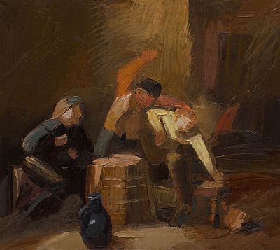 Миловзоров Александр Петрович, Заслуженный художник УССР, &laquo;Драка&raquo; 40х45 см, 2009 г. Холст 