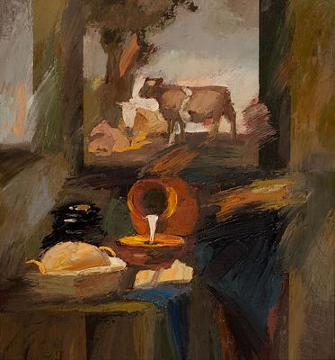 Миловзоров Александр Петрович, Заслуженный художник УССР, &laquo;Молоко&raquo; 55х50 см, 2009 г. Холст 