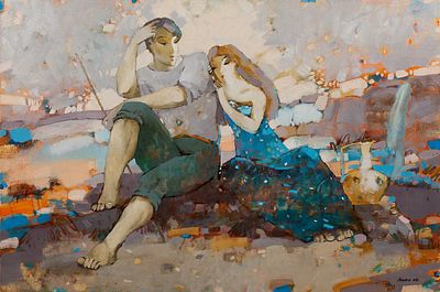 Ляшко Екатерина Владимировна "Путник", 2009 г., 60х90 см, холст, масло. Лауреат Золотой Медали 