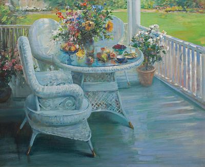 Щепилов В. &laquo;На веранде&raquo; 65х80 см, 2006 г. Холст, масло