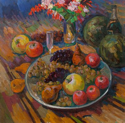 Горбаченко Владимир Семенович (1924-1987) "Виноград&raquo; 70x75 см, 1974 г. Холст, масло. Владимир 