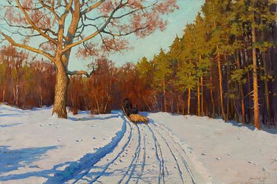 Гололобов Евгений "Дорога домой" 2008 г. 60х90 см, холст, масло. . Евгений Владимирович 