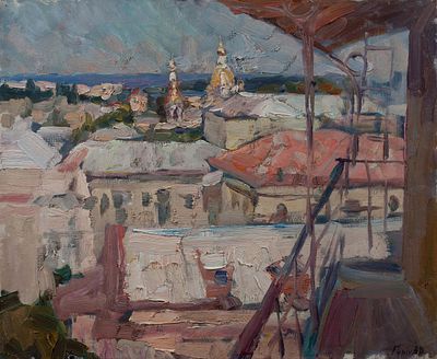 Гурин Владимир, Лауреат Золотого знака МФКД, "Севастополь. Крыши" 2005 г. 55х65 см, холст, масло. 
