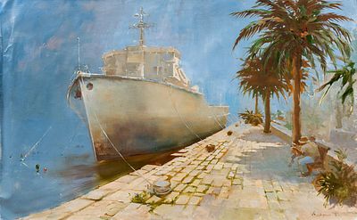 [Большой формат] Дердей Татьяна "Кораблик-призрак" 65х100 см, холст, масло. Татьяна Викторовна 