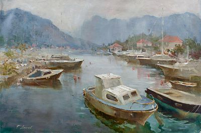 Дердей Татьяна "Причал" 2014 г. 60х90 см, холст, масло. Татьяна Викторовна Дердей 
Художница из 