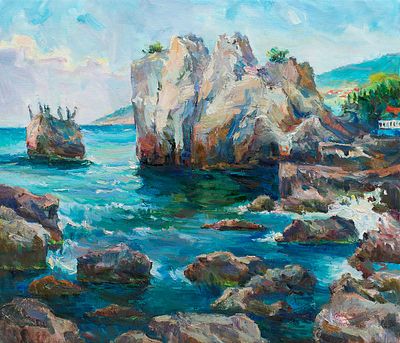 Диденко Татьяна "Чеховская бухта" 2012 г. 70х80 см, холст, масло. Татьяна Ивановна Диденко 