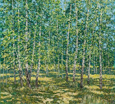 [Большой формат] Доний Игорь Петрович "Березовый лес" 2012 г.105х116 см, холст, масло. Доний 