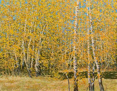 [Большой формат] Доний Игорь Петрович "Березовый шум" 2010 г. 80х100 см, холст, масло. Игорь 