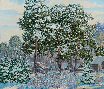 [Большой формат] Доний Игорь Петрович "Сосны" 2013 г. 85х100 см, холст, масло. Игорь Петрович 