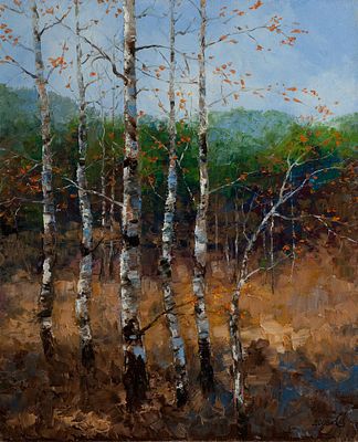 Дорофеев Сергей "Берёзки" 2008 г. 50х40 см, холст, масло. Сергей Владимирович Дорофеев - 