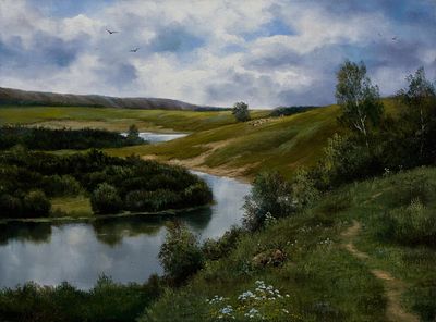 Дорофеев Сергей "Пасмурный день" 2008 г. 60х80 см, холст, масло. Сергей Владимирович Дорофеев - 