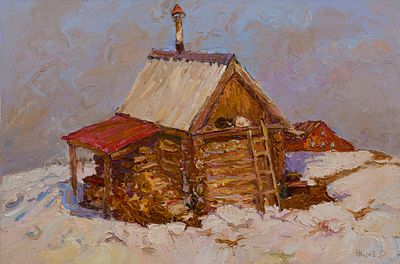 Жаров Дмитрий "Март" 2008 г. 40х60 см, холст, масло. Родился в 1979 г. в г. Пензе. 
В 1999 г. 