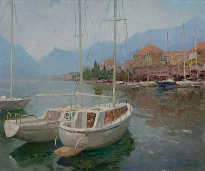 Жигалин-Вишняков Алексей "Берега Черногории" 2010 г. 50х60 см, холст, масло. Алексей Юрьевич 