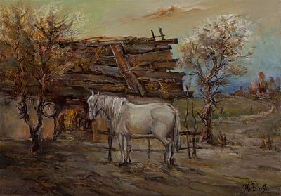 Живогляд Василий "Старая кузня" 2009 г. 42х60 см, холст, масло. Василий Иванович Живогляд - 