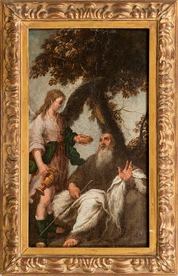 Севильская школа, неизвестный автор "Anthony the Great assisted by an angel" (&laquo;Ангел помогает 