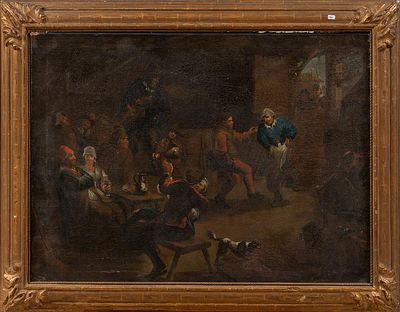 Остаде, Адриан Янс ван, последователь. 
Танцы в таверне.
86x62см, холст, масло. Рама.