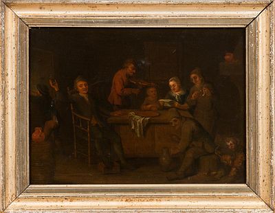 Sorgh, Hendrick. Сорг, Хендрик (последователь) &laquo;Отдых под музыку в таверне&raquo;, 29.5x41.5, масло 