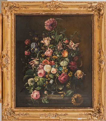 Osbeck, Josef, 
Осбек, Йозеф (1898 Germany - 1938)
Цветочный натюрморт в вазе. Доска, масло 