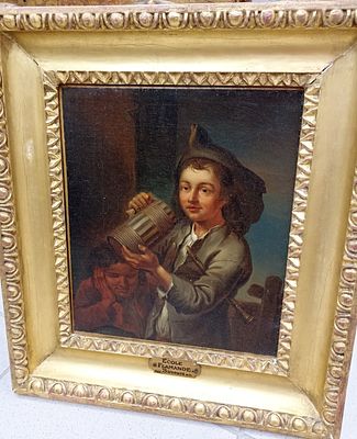 "Любитель пива", Фламандская школа, 19 век. Холст, масло. Размер 31х24,5 см.