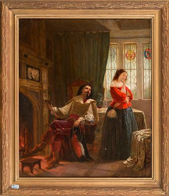 Lindo, Phillip, Линдо, Филлип (1821-1892), 
Кавалер любуется леди, 55x46, масло, деревянная 