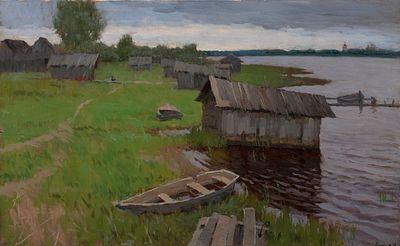 Худяков Василий "На Онеге" 50х80 см, 2008 г. Холст, масло. Лауреат Золотого знака МФКД. Василий 