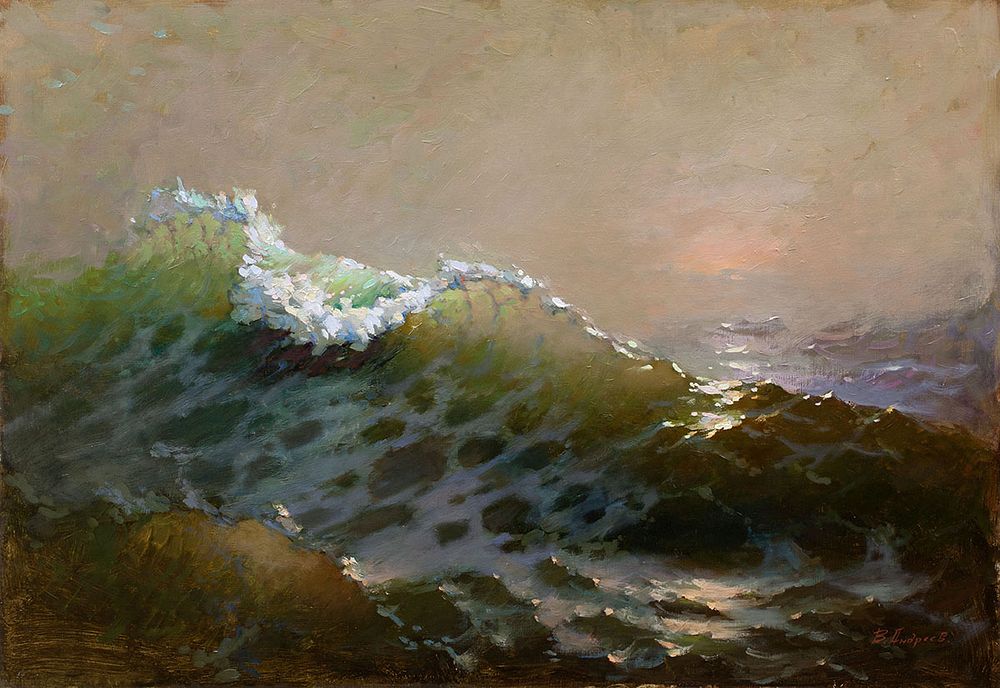 [Большой формат] Андреев Василий "Шторм" 70х100 см, 2012 г. Холст, масло. Лауреат Золотой 