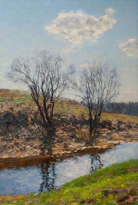 Кугач Михаил Юрьевич, Заслуженный художник России, действительный член РАХ. "Весна", 65 х 45 см 