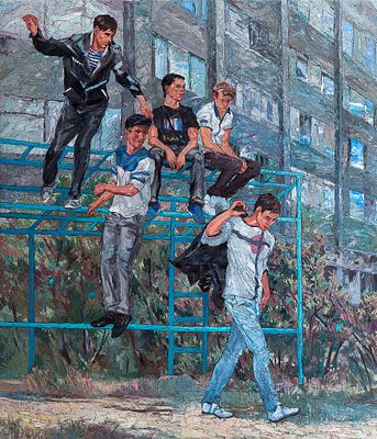 [Очень большой формат] Совков Сергей, Заслуженный художник Европы, &laquo;Друзья&raquo;, 160x140 см, 2013 