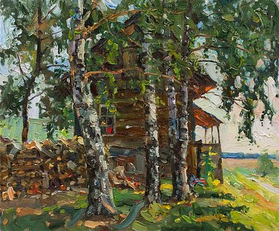 Долгашев Константин Александрович, Заслуженный художник РФ, "Старый дом" 50х60 см, 2011 г. 