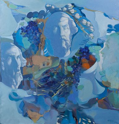 [Большой формат] Бедоев Шалва Евгеньевич &laquo;Гомер&raquo;, 100x95 см, 1993 г. Холст, масло. Шалва 