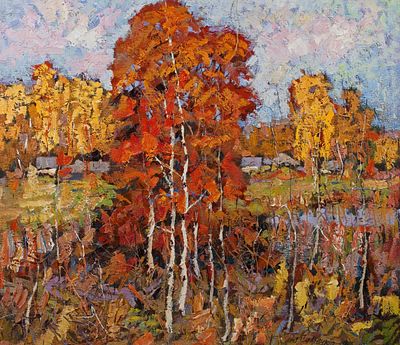 [Большой формат] Савченко Ю.Г. Заслуженный деятель искусств Украины. Золотая осень, 2003г. 