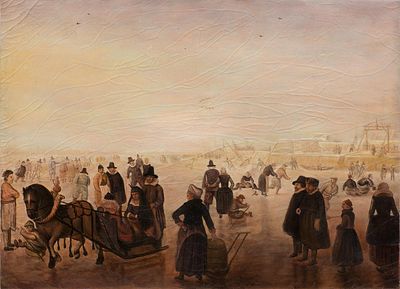 Копия музейного уровня. Avercamp, Hendrick. Ice Scene. Аверкамп, Хендрик	
Сцена на льду.
. Разме 