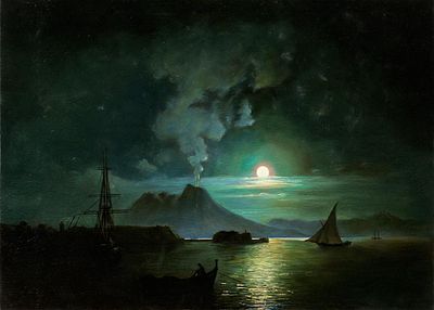 Айвазовский Иван, Бухта Неаполя в лунном свете. Везувий.
Высокохудожественная копия музейного 