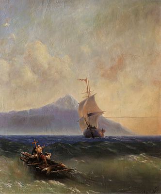 Айвазовский Иван, Вечер на море. Копия музейного уровня.
Размер оригинала 68х57см, год 