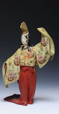 Японская женщина в кимоно периода Эдо (Edo, 1600-1868), ручная роспись. H=32,4 см.