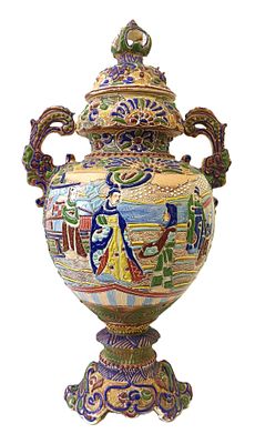 Большая (57см) великолепная антикварная ваза в технике Имари периода правления Мейдзи 