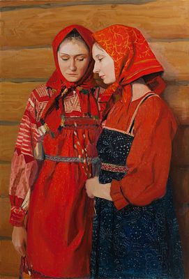[Большой формат] Подкопаева Мария. Сестры, 75х101см., холст, масло. ПОДКОПАЕВА Мария 