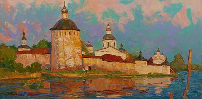 [Большой формат] Каменев Алексей, "Кирилло-Белозерский монастырь", 2007, 61х122 см, холст, масло. 