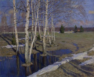 Худяков Василий "Весна идет" 80х90 см, 2013 г. Холст, масло. Худяков Василий, лауреат Золотого 