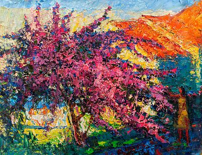 Чеботару Андрей "Бугенвиллия в цвету" 70х90 см, 2012 г. Холст, масло. Чеботару Андрей родился в 