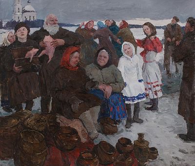 [Большой формат] Пермяков Дмитрий "Было время (Ярмарка)", 2012 г., 95х110 см, холст, масло. Дмит 