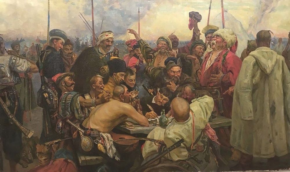 [Советский период] [Большой формат] "Козаки пишут письмо турецкому султану", 107х180, 1965 г. 