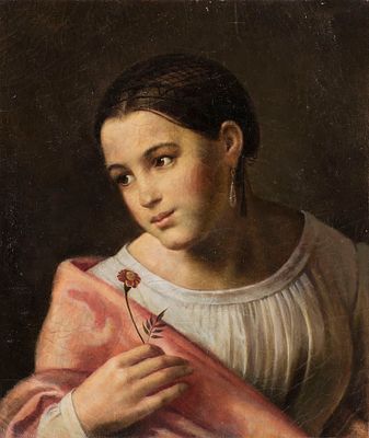 Кипренский, Орест Адамович (1782—1836гг.). Бедная Лиза, 1827г., холст, масло. 