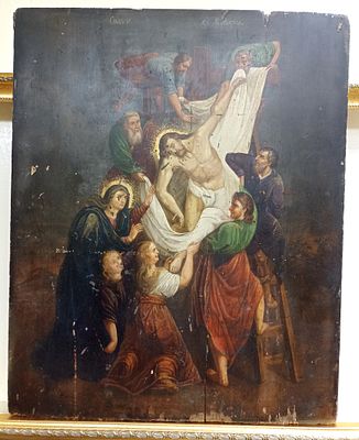 Икона &laquo;Снятие с креста&raquo;
Вторая четверть – середина XIX века. Москва (?)
Дерево, грунт, масло. 