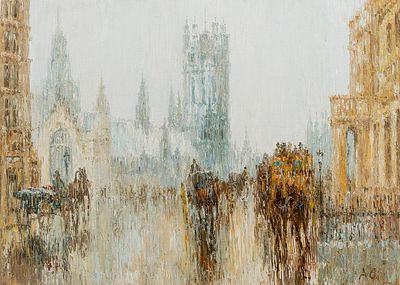 [Большой формат] Семененко Александр, "Лондон. Дождь", 2017, 70x100 см, холст, масло. Лауреат 