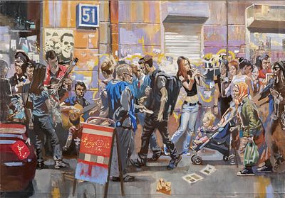 Аникин Василий "Стрит", 2013, 52х75 см, холст, акрил. Василий Аникин родился в Красноярском 