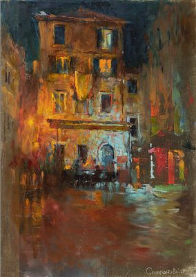 Сафронова Наталия "Ночь", 2017 г., 60х43 см, холст, масло. Родилась в 1982 г. в 